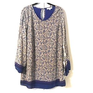 Paisley design Long sleeve mini dress size M!